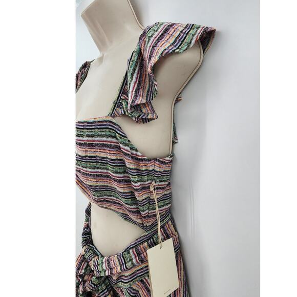 New Tularosa Knit Mini Dress Size Medium Revolve Soft Sage Multi Stripe Revolve - Picture 9 of 13